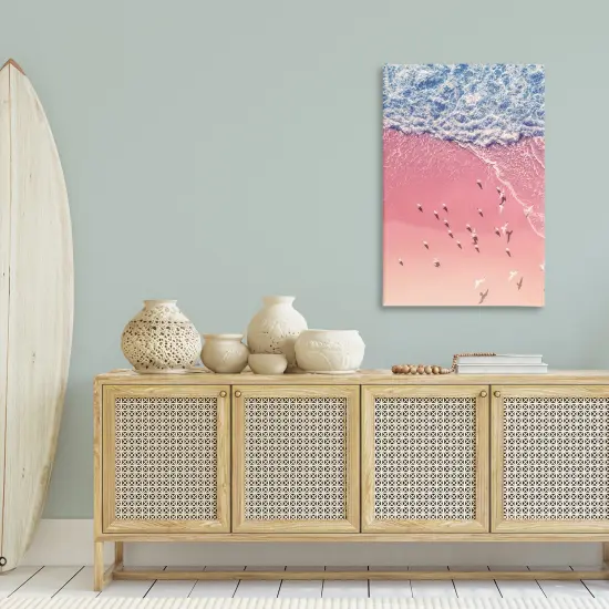 Stupell Industries Aerial Seagulls Pink Beach Canvas Wall Art Design by Nataly White {2}