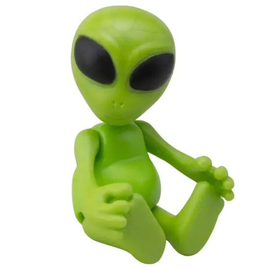 Space Adventure: Alien Figurine - 4 Articulated Points, 3" Vibrant Green Sci-Fi Alien, Posable Action Figure, Cosmic Toy, Classic Design, Kids Ages 3+ {4}