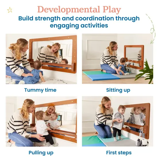 Wall-Mounted Coordination Mirror, Balance Mirror Dark Walnut {4}