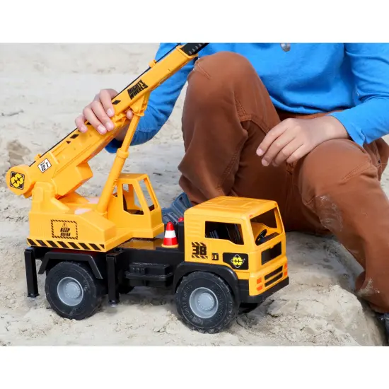 Mighty Wheels: 16" Mighty Mobile Crane - Sounds Construction Toy Vehicle, Realistic Boom, Hook & Transport, Durable Indoor-Outdoor Play, Kids Ages 3+ {5}