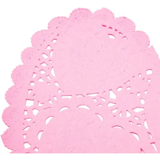 Juvale 600 Pack Paper Doilies, Heart Shaped Placemats for Crafts and Parties, Women's Day and Mother's Day Decorations, 4 x 4 Inch Bulk Cutout Lace Paper Doilies, 6 Colors Multicolor {7}