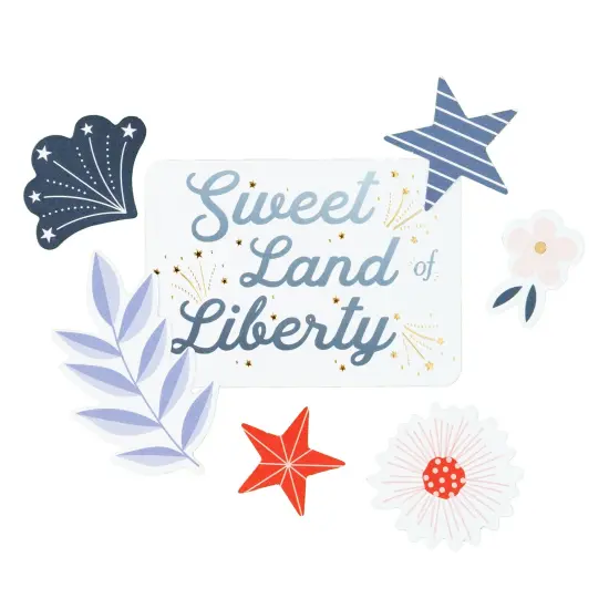 American Crafts Flags And Frills Ephemera Die-Cuts 65/Pkg-Gold Foil Icons {4}