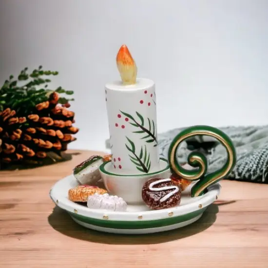 Ceramic Christmas Candle Holder Ornament, Home D&eacute;cor, Gift for Her, Gift for Mom, Kitchen D&eacute;cor, Christmas D&eacute;cor {2}