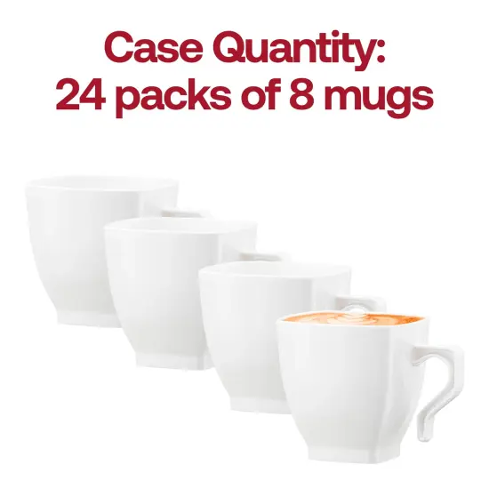 White Square Plastic Coffee Mugs - 8 oz. (192 Mugs) {5}