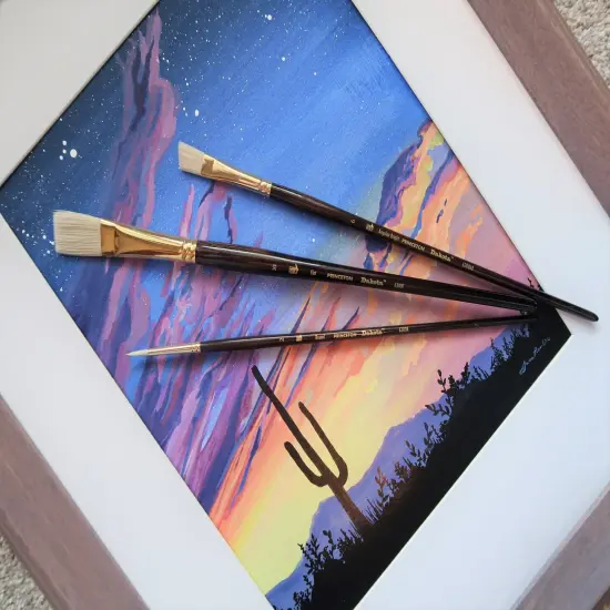 Princeton Series 630 Dakota Synthetic Bristle Brush-Long Handle Round Size 2 {2}