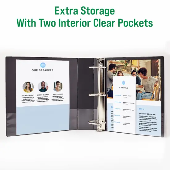 Office Essentials Economy View 3 Ring Binders, 1.5" Round Rings, 2.1" Spine, 275-Sheet Capacity, White Binders (4-Pack of 03128) {3}