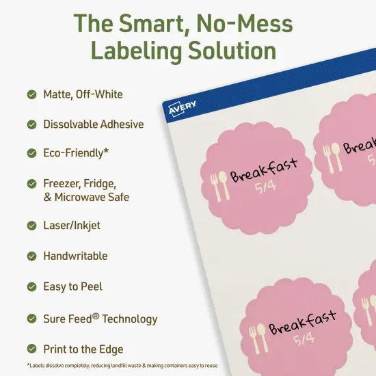 Avery Dissolvable Labels, 2.5" Diameter Round Scalloped {2}