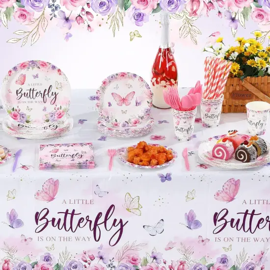 452 Pcs Butterfly Baby Shower Party Supplies {3}