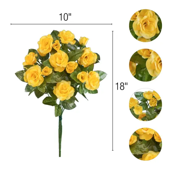 Collections Etc Artificial Floral Rose Bushes - Set of 3, Maintenance Free {6}