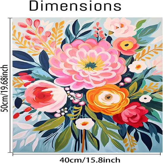 Flowers Paint by Numbers Kit for Adults - Flowers in Vase Paint by Number on Canvas Without Frame, DIY Acrylic Painting for Gift Home Wall Decor (16x20 Inch) {2}
