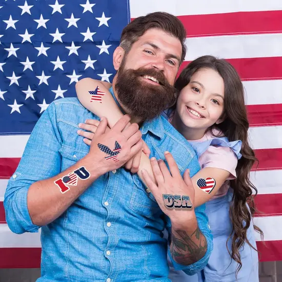 240 Pcs 4th of July Temporary Tattoos for Kids {4}