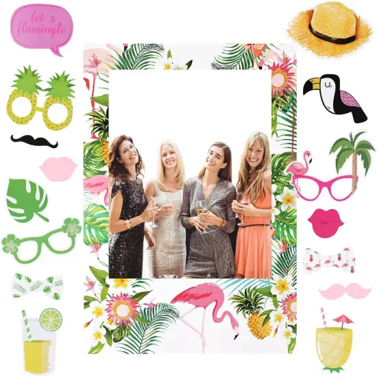 15PCS Tropical Party Photo Booth Props Kit {1}