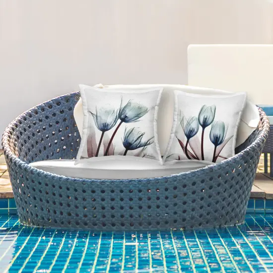 Stupell Industries Vibrant Blue Tulips 2pc Outdoor Printed Pillow Set design by Albert Koetsier, 18 x 7 x 18 {3}