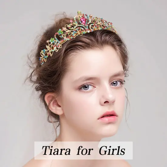 Crystal Crown Headband for Girls, Rapunzel Kids Hair Accessories with Princess Tiara and Crowns {2}