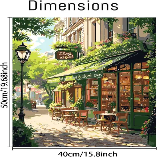 Paint by Numbers Kit for Adults, Easy Street Cafe {5}