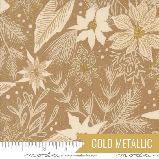 Poinsettia in Mushroom Metallic (45623 15m) | Old World Yuletide | Fancy That Design House Co | Moda {1}