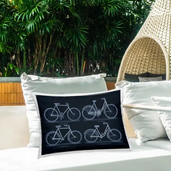 Stupell Industries Traditional Bicycle Styles Diagram Outdoor Printed Pillow design by Phillipa Katz, 14 x 7 x 20 {2}