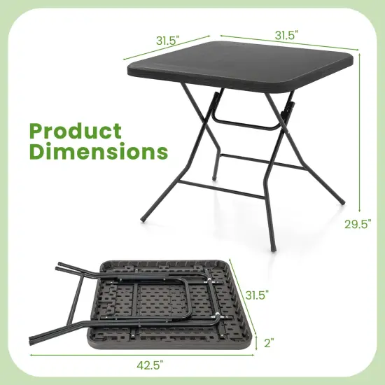 "Portable Folding Picnic Table with HDPE Top & Metal Frame, 110 lbs Capacity {5}