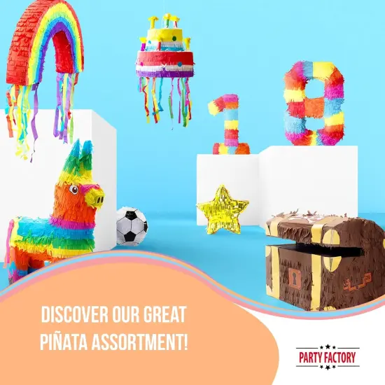 Party Factory Numbers Pinata 0-9, Birthday Decoration, Papier-Mache, 16.5 x 13.7 x 3.1 inch {4}