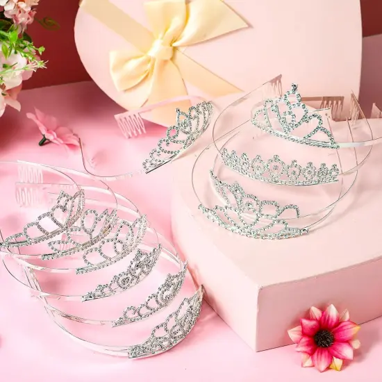 12 Pcs Tiara Crown Princess Crown Headband for Women Queen Crown with Comb Rhinestone Tiara {3}