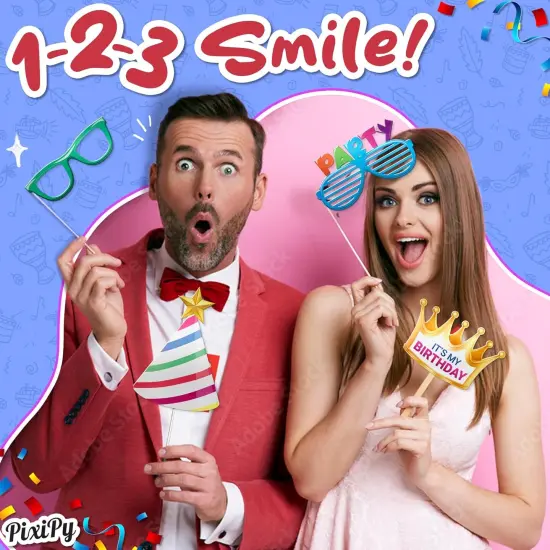22 pcs Premium Birthday Photo Booth Props Kit {2}