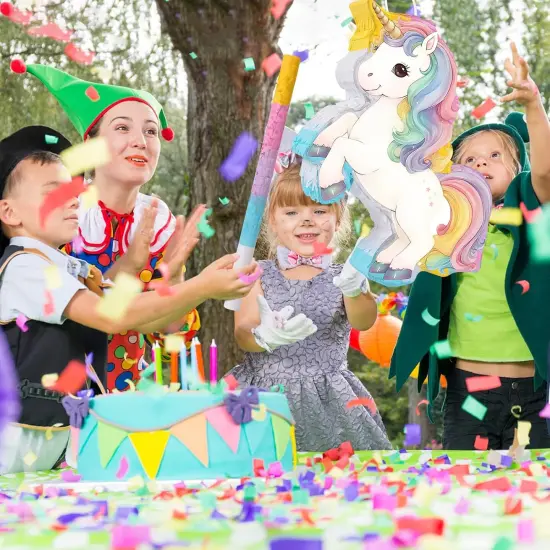 Magical Unicorn Pi&ntilde;ata - Small Unicorn Pi&ntilde;ata with Blindfold and Bat for Girls Kids Rainbow Unicorn Themed Birthday Party Games Decorations {5}