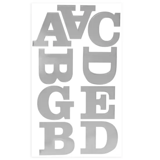 Craft Perfect Foil Alphabet Sticker Sheet 2IN-Silver {6}