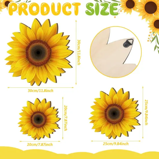 Summer 6 Pcs Sunflower Wall Decor &ndash; Wooden Sunflower Wall Art and Hanging Signs for Home, Kitchen, and Porch Decoration {2}
