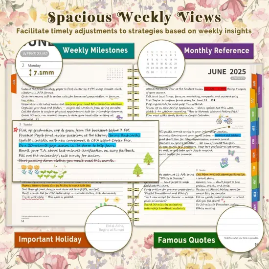 Academic Planner 2025-2026 - 8.5 x11 (Floral) {3}