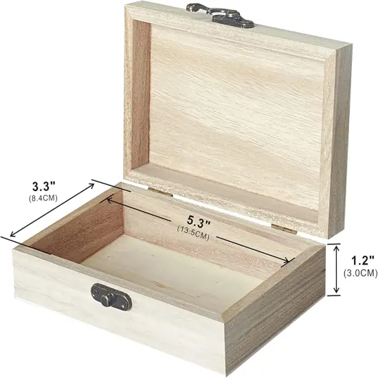 8 Pack 6 X 4 X 2 Inch Unfinished Wooden Box {3}