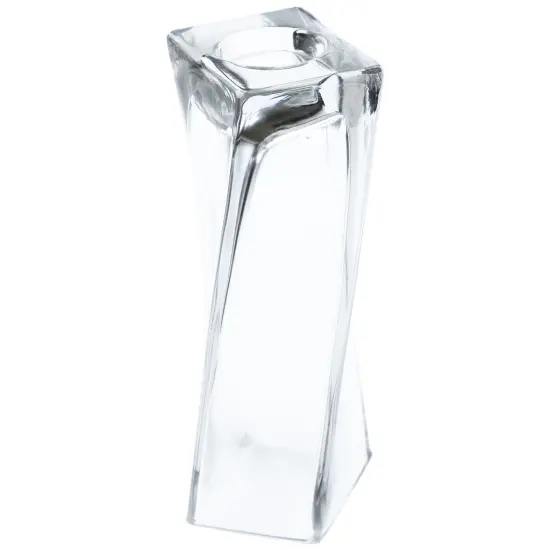 Northlight Twisted Dual Purpose Glass Candle Holder Vase - 7.75" Clear {5}