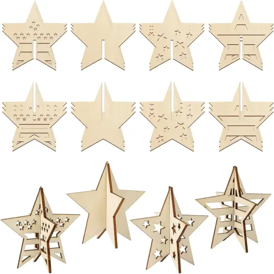 DIY 3D 4th of July Stars Wood Crafts {1}