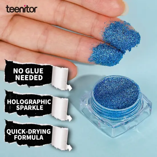 Face & Body Glitter - Blue, Hair Glitter Gel, 6 Shapes Festival Makeup Glitter for Face, Hair & Body {3}