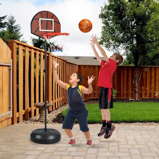 Adjustable 2-in-1 Kids Basketball Hoop & Dartboard Set &ndash; Black Metal Stand with Stable Base, Ages 8+ {2}