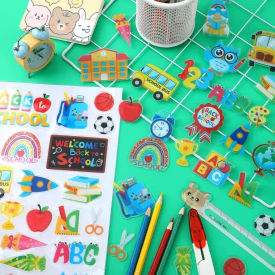 50 PCS Back to School Window Thick Gel Clings Stickers {3}