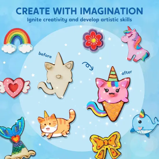 12 pcs Fantasy Wooden Magnets {4}