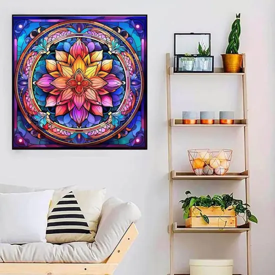 Mandala Diamond Paintings Kits for Adults, Flower Diamond Art Kits Full Drill Diamond Dots Paint with Diamonds Gem Arts and Crafts for Beginner Adults Home Wall Decor {2}