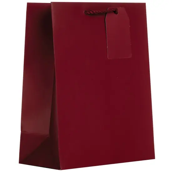 Pack/6: Matte Burgundy Gift Bag - 6 x 3 x 7-1/2" {2}
