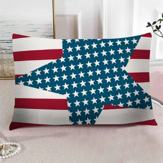 Throw Pillow Covers 4th July Vintage American Flag Patriotic Ornate Amenrican Flag Cushion Pillow Case Home Decor Pillowcase {2}
