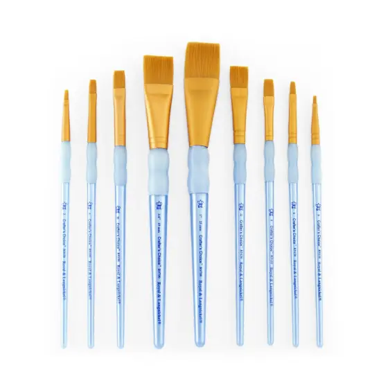 RCC 302 | Crafter's Choice&trade; 9pc Golden Taklon Shader/Wash Brush Set {3}