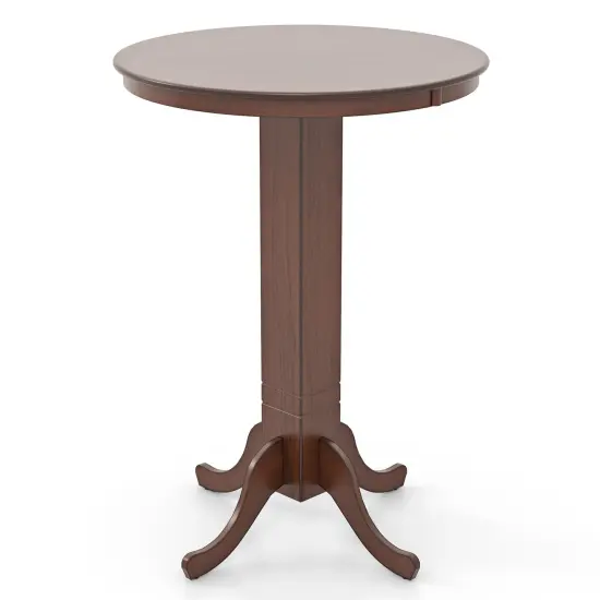 Espresso Rubber Wood Pub Round Bar Height Dining Table {1}