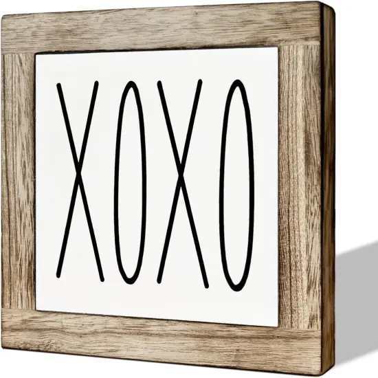 Summer Vibes XOXO Wooden Box Sign &ndash; Beach-Inspired Rustic Tabletop Decor for a Relaxing Summer Atmosphere {1}