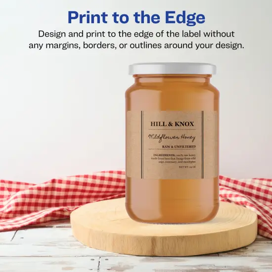 Avery Kraft Brown Rectangle Labels with Sure Feed, 3" x 5" {3}