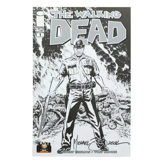 The Walking Dead #1 WW Ohio 2013 Exclusive B&W Cover Signed By Mike Zeck {1}