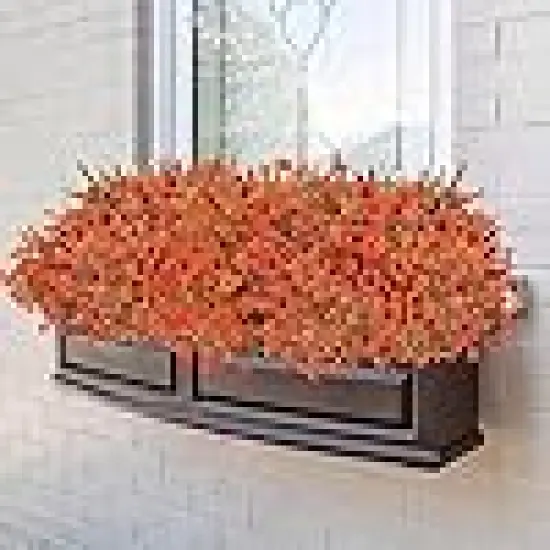 Fake Mums Fall Decorations UV Resistant Plastic Plants AutumnNo Fade Faux Plants {4}