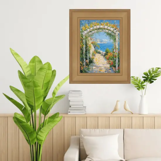 Wide Gold Flat Panel Picture Frame 16x16 frame {5}