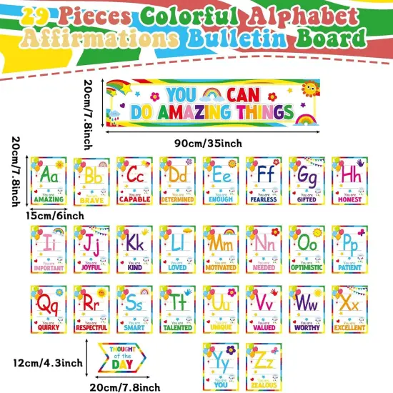 Colorful Alphabet Affirmations Bulletin Board Set {2}