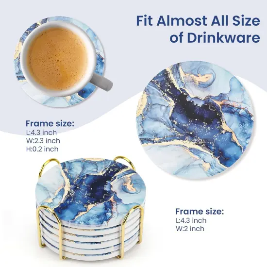 6 Pcs Bouquet Cactus Drink Coasters with Holder {5}