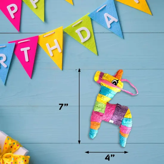 Set of 3 Mini Donkey Pinatas 4"x7" inches, Fiesta Party Decorations, Cinco de Mayo Pinata, Party Favors, Party Supplies and Centerpieces, Fiesta Decorations {4}