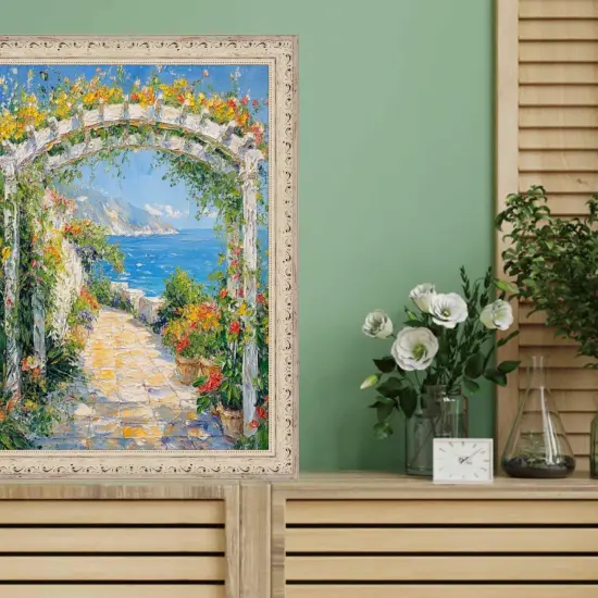 White Wash Alabaster Bead Picture Frame 24x30 frame {5}